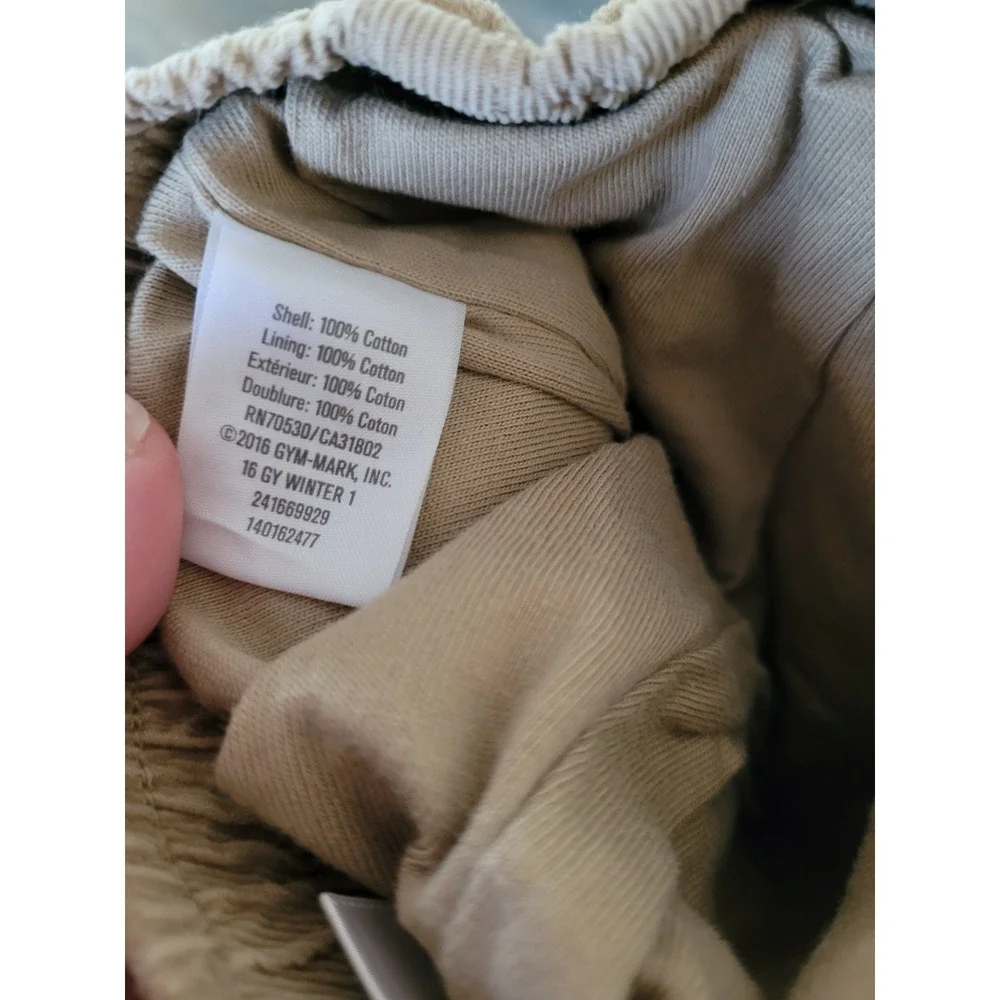 Gymboree Baby 0-3 M Tan Corduroy Jogger Pants Elastic Waist Cotton Utility #10